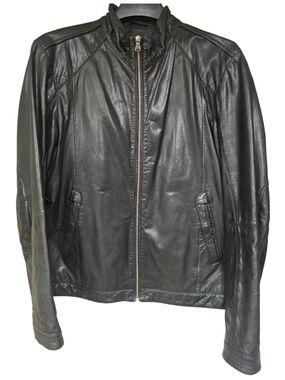 Hugo Boss Black Leather Bomber Jacket